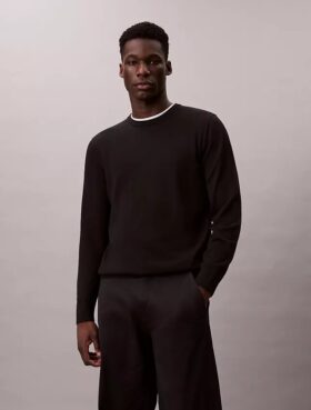 Pull à col rond en mélange de mérinos extra-fin