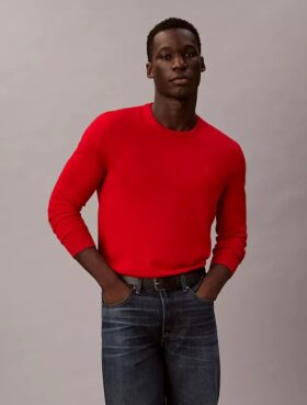 Pull à col rond en mélange de mérinos extra-fin