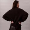 Pull à col roulé ample en maille côtelée épaisse