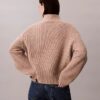 Pull à col roulé ample en maille côtelée épaisse