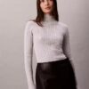Pull à col roulé en viscose mélangée