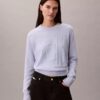 Pull en chenille de coton lisse avec Monogram Pull en chenille de coton lisse avec Monogram