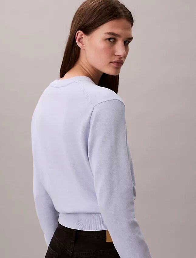 Pull en chenille de coton lisse avec Monogram Pull en chenille de coton lisse avec Monogram
