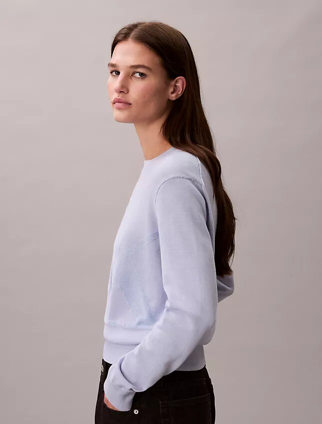 Pull en chenille de coton lisse avec Monogram Pull en chenille de coton lisse avec Monogram