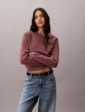 Pull en coton lisse avec Monogram