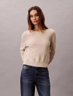 Pull en coton lisse avec Monogram