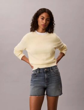 Pull en coton lisse avec Monogram