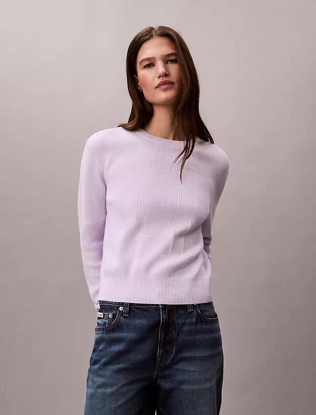 Pull en coton lisse avec Monogram Pull en coton lisse avec Monogram