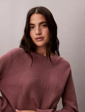 Pull en coton lisse avec Monogram
