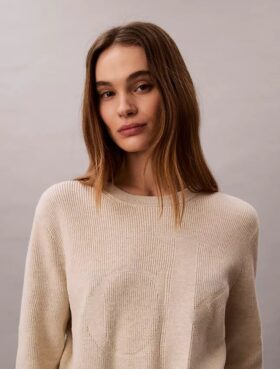 Pull en coton lisse avec Monogram