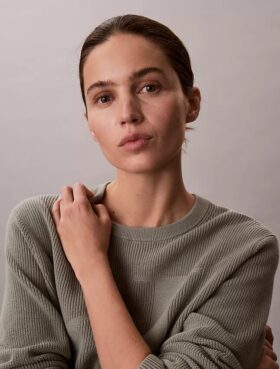 Pull en coton lisse avec Monogram