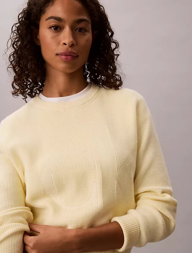 Pull en coton lisse avec Monogram Pull en coton lisse avec Monogram