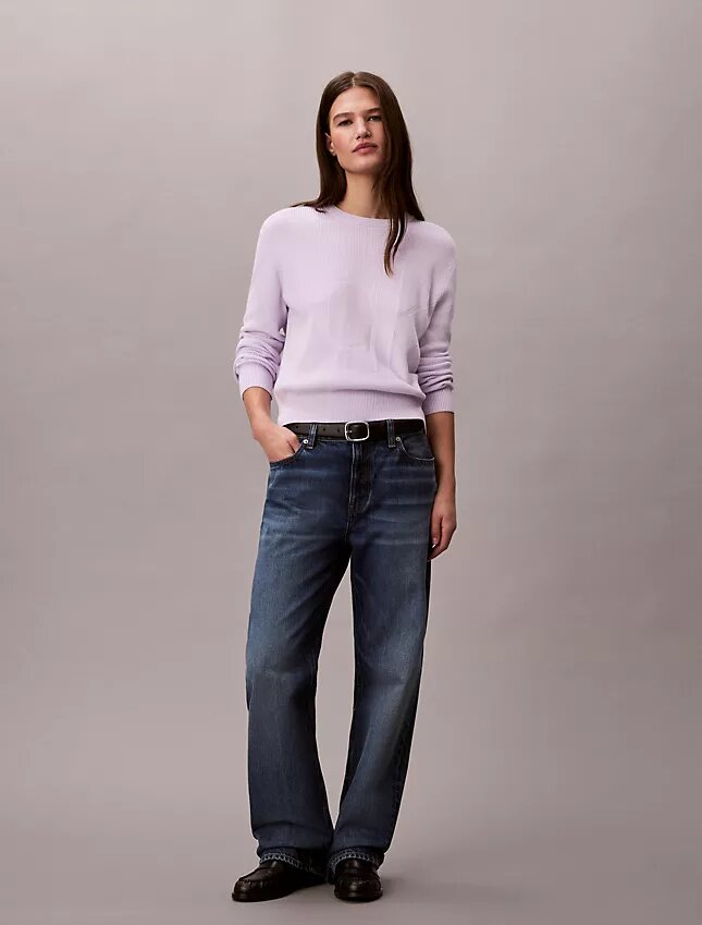 Pull en coton lisse avec Monogram Pull en coton lisse avec Monogram