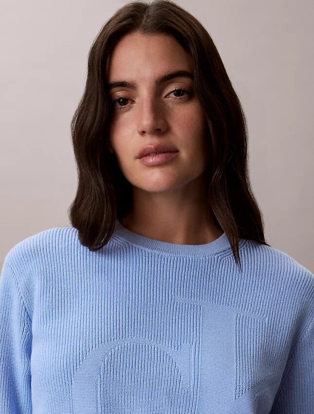 Pull en coton lisse avec Monogram Pull en coton lisse avec Monogram