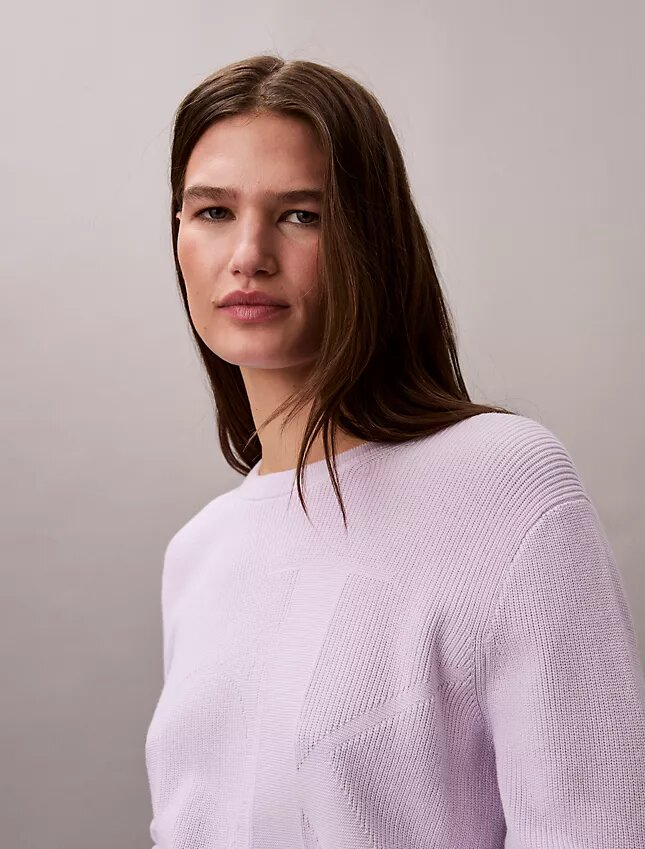 Pull en coton lisse avec Monogram Pull en coton lisse avec Monogram