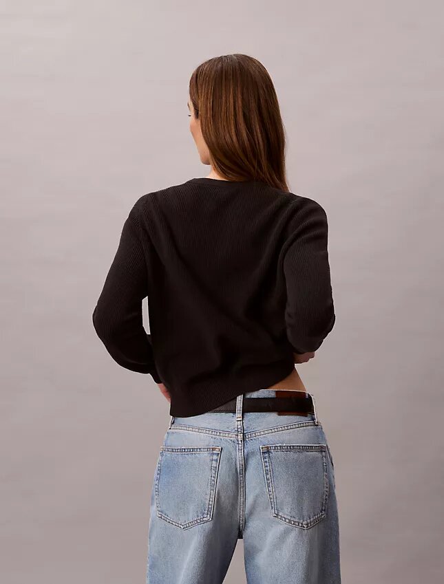 Pull en coton lisse avec Monogram Pull en coton lisse avec Monogram