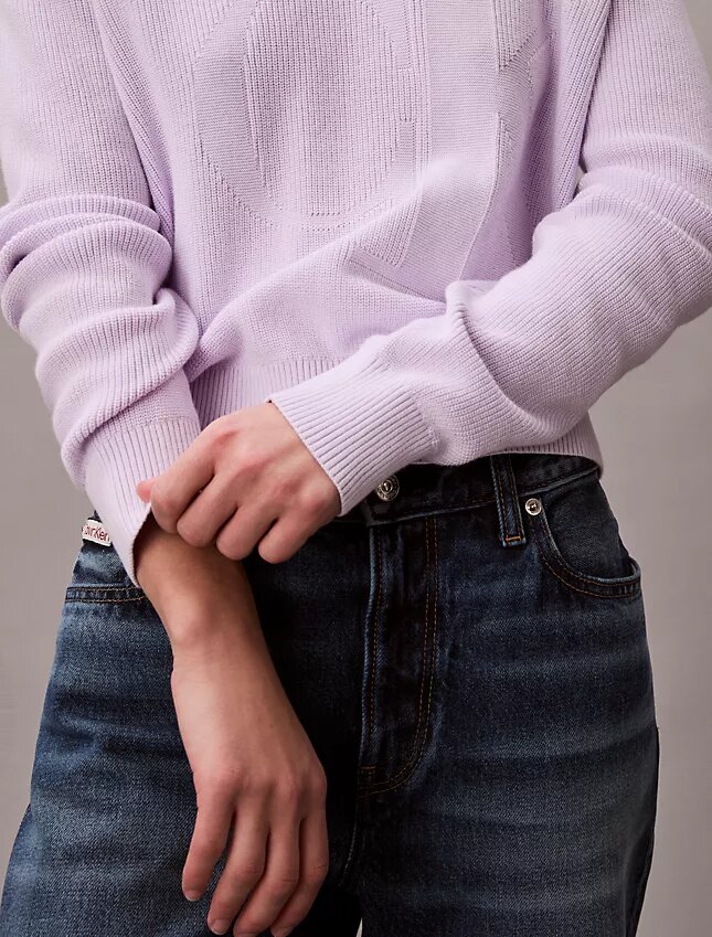 Pull en coton lisse avec Monogram Pull en coton lisse avec Monogram