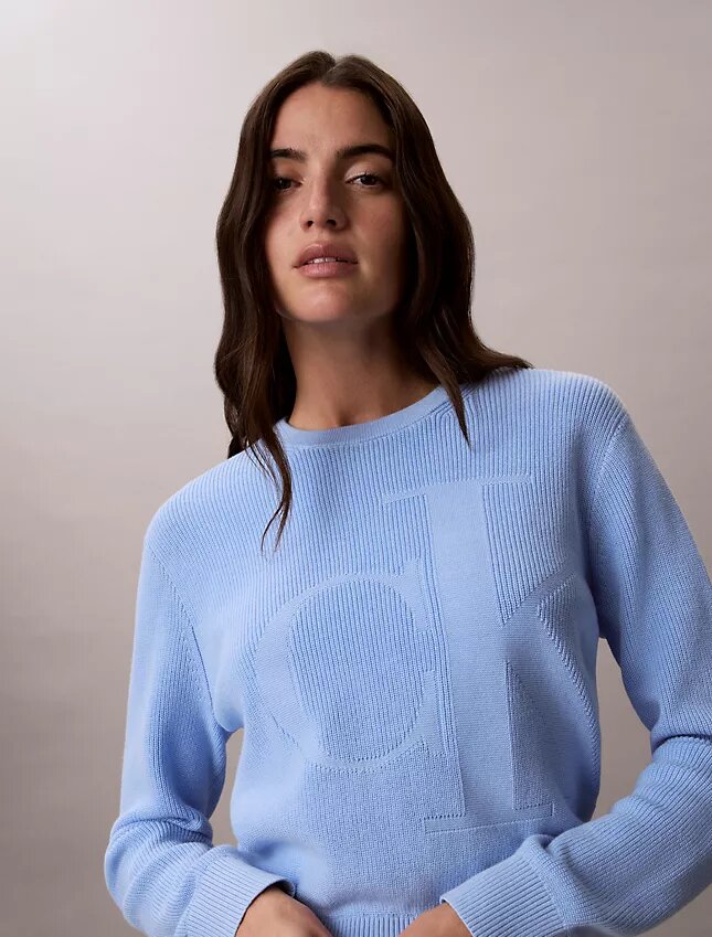 Pull en coton lisse avec Monogram Pull en coton lisse avec Monogram