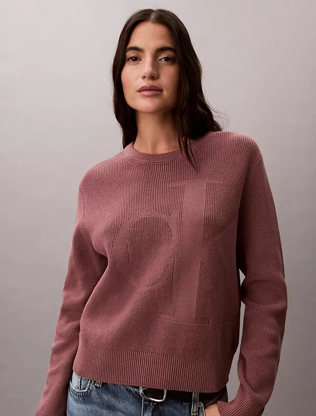 Pull en coton lisse avec Monogram Pull en coton lisse avec Monogram