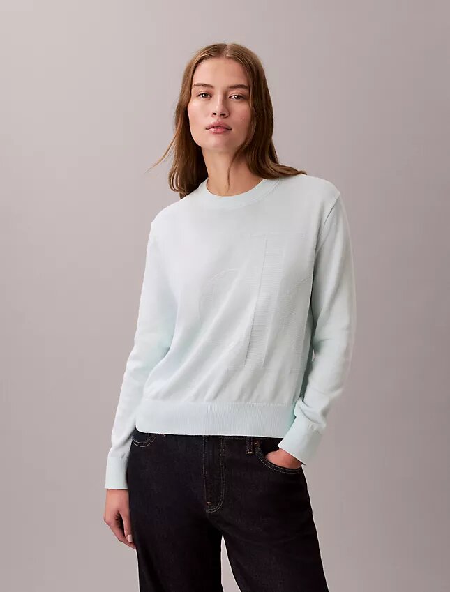 Pull en coton lisse à Monogram Pull en coton lisse à Monogram