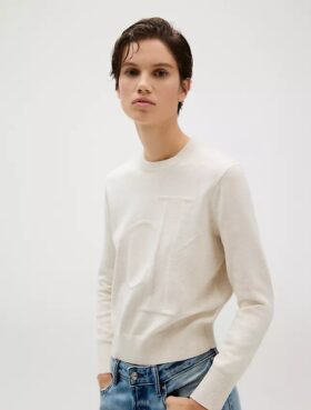 Pull en coton lisse à Monogram