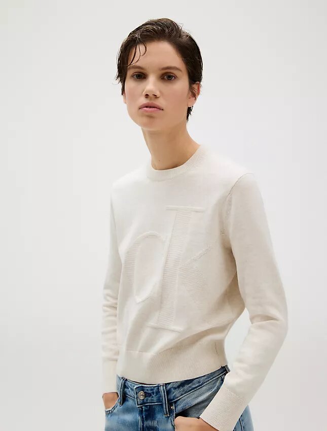 Pull en coton lisse à Monogram Pull en coton lisse à Monogram