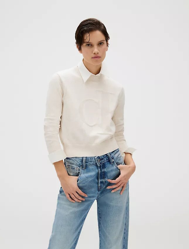 Pull en coton lisse à Monogram Pull en coton lisse à Monogram