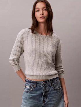 Pull en coton à mailles torsadées
