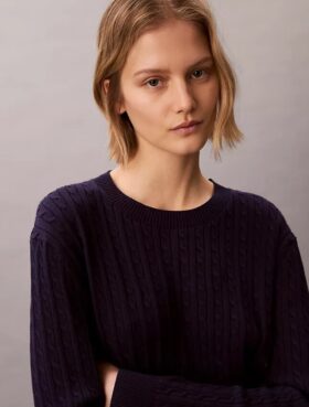 Pull en coton à mailles torsadées