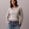Pull en coton à mailles torsadées Pull en coton à mailles torsadées
