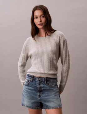 Pull en coton à mailles torsadées