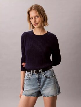 Pull en coton à mailles torsadées