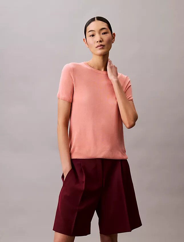 Pull à manches courtes en viscose Pull à manches courtes en viscose