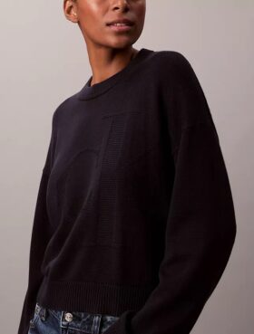 Pull Monogram ample en coton lisse