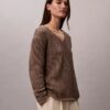 Pull Monogram décontracté en coton lisse Pull Monogram décontracté en coton lisse