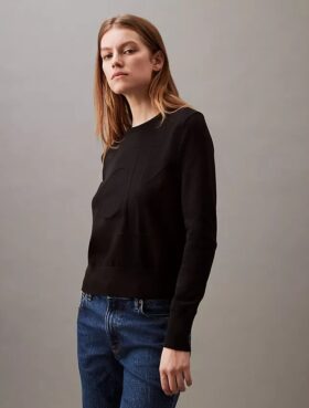 Pull Monogram décontracté en coton lisse Pull Monogram décontracté en coton lisse
