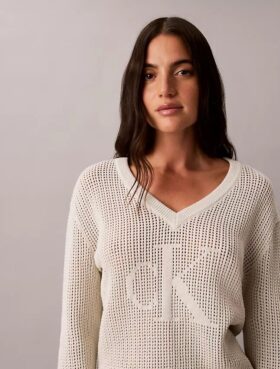 Pull Monogram décontracté en coton lisse