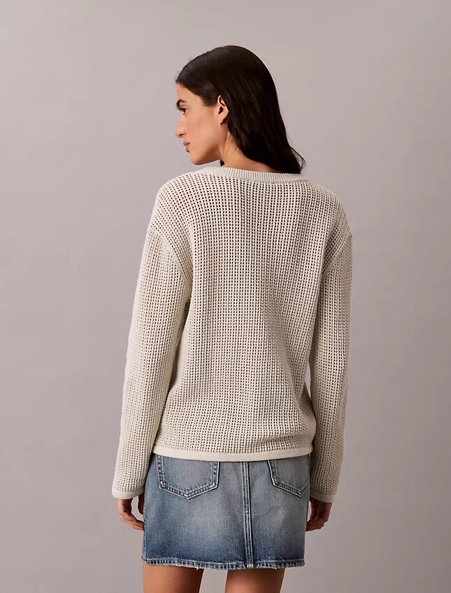 Pull Monogram décontracté en coton lisse Pull Monogram décontracté en coton lisse