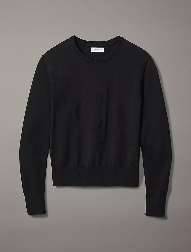 Pull Monogram décontracté en coton lisse Pull Monogram décontracté en coton lisse