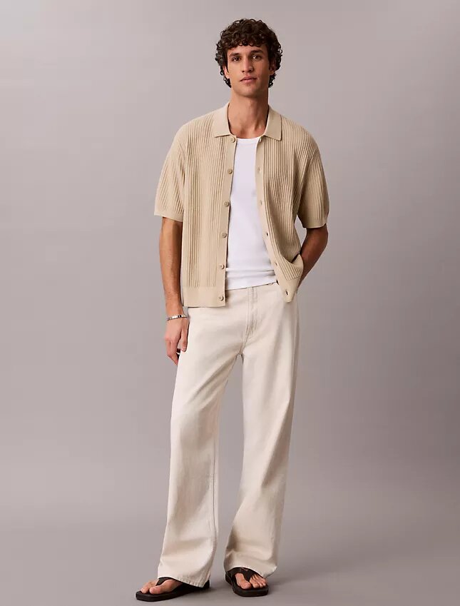 Pull-over en coton à boutons Pull-over en coton à boutons