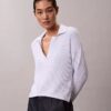 Pull polo décontracté en coton lisse Pull polo décontracté en coton lisse