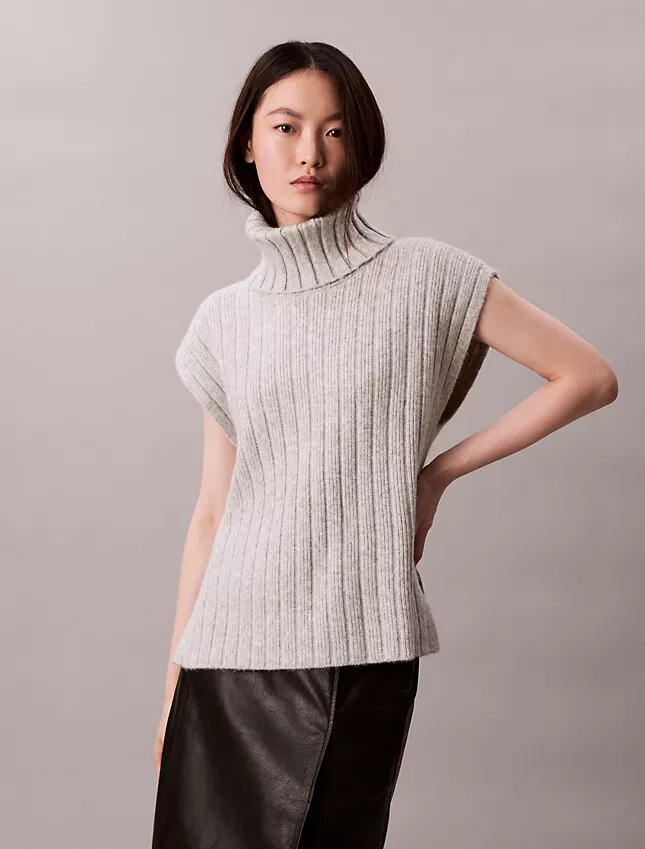 Pull sans manches ample à côtes Pull sans manches ample à côtes