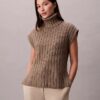 Pull sans manches à côtes décontracté Pull sans manches à côtes décontracté