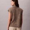 Pull sans manches à côtes décontracté Pull sans manches à côtes décontracté