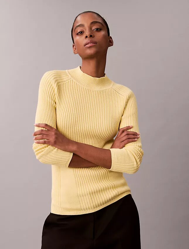 Pull slim en coton côtelé Pull slim en coton côtelé