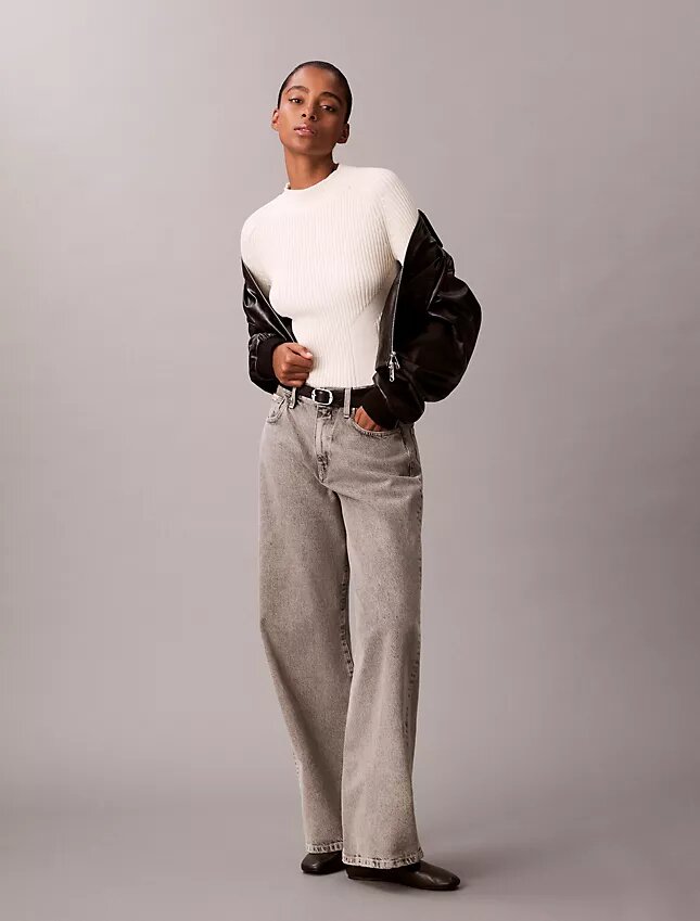 Pull slim en coton côtelé Pull slim en coton côtelé