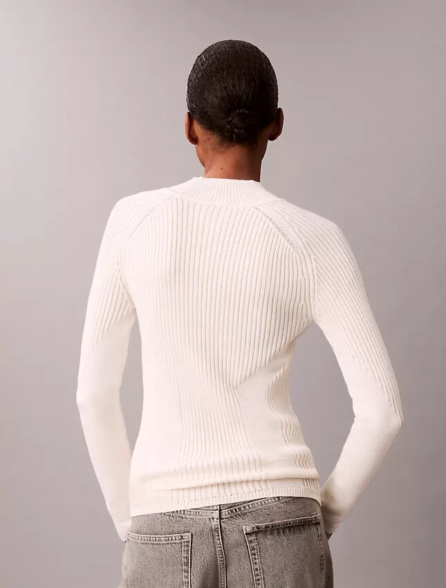 Pull slim en coton côtelé Pull slim en coton côtelé