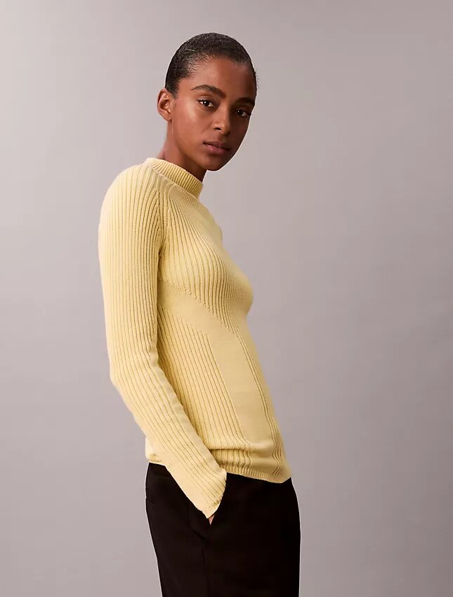 Pull slim en coton côtelé Pull slim en coton côtelé