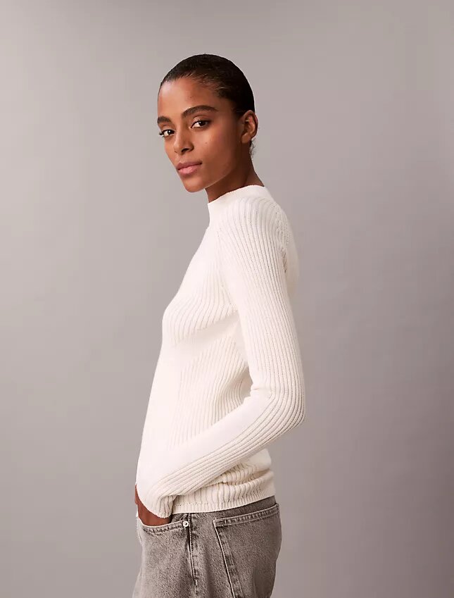 Pull slim en coton côtelé Pull slim en coton côtelé