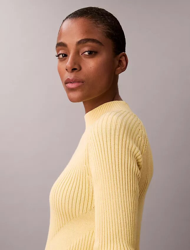 Pull slim en coton côtelé Pull slim en coton côtelé